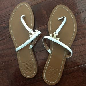 Tory Burch White Flip Flops